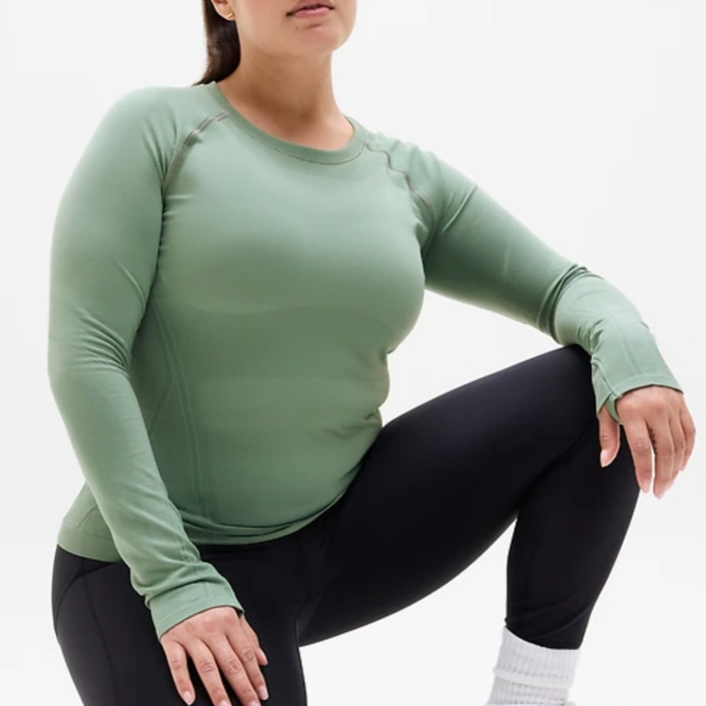 Athleta Momentum Seamless Workout Top Agave Plus Size 2X - Picture 2 of 9